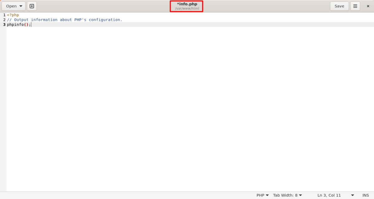 php info file